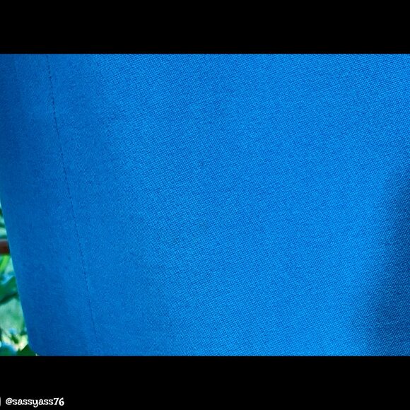 ▪️VTG▪️SAINT LAURENT RIVE GAUCHE▪️1970's 1980's Wool Turquoise Blue Pocket Skirt - Picture 5 of 5